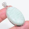 Natural Amazonite Gemstone 925 Sterling Silver Jewelry Pendant 2.17" S7u10
