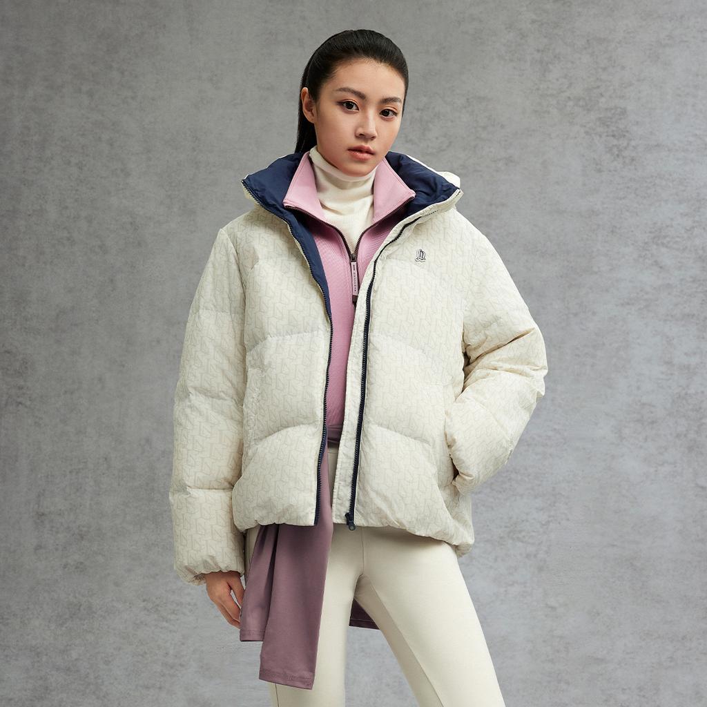 Li-Ning Серия пуховиков Hot Pot Спортивная мода Универсальный Повседневный Ветрозащитный Водоотталкивающий Пуховик с капюшоном Женская верхняя одежда AYMV392-1