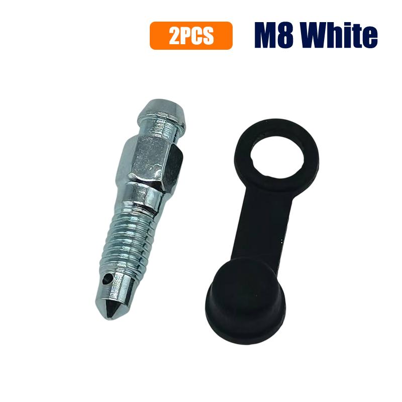 2/10Pcs Motorcycle Brake Caliper Oil Drain Deflation Screws M8 M10 With Rubber Cap For Caliper Air Bleed Nipple Bolts