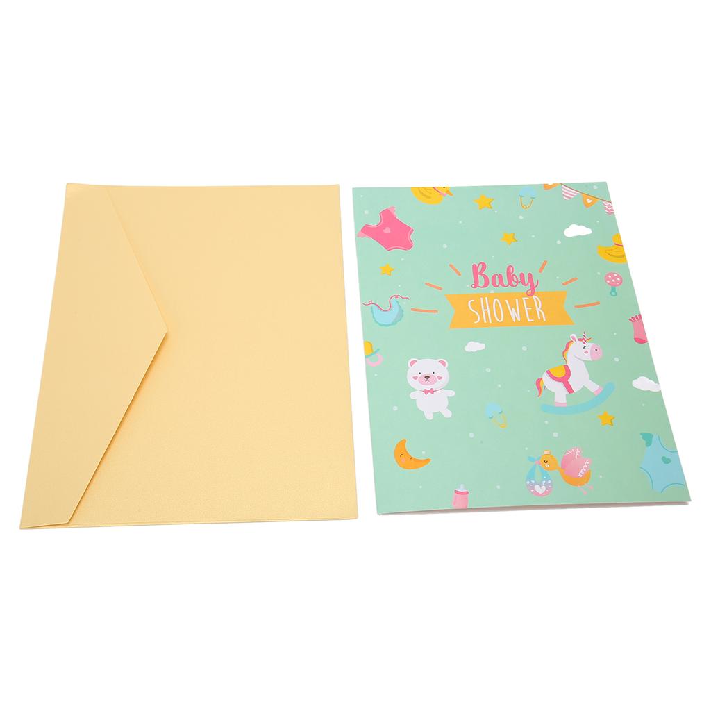 3D Baby Shower Card Cartoon Style Толстая бумага Детальная текстура 3D Поздравительные открытки для вечеринки A