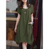 A Loose and Casual Pocket Dress for Women's Spring and Summer