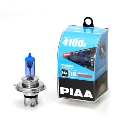 Лампа головного света для мотоцикла PIAA H4 135/125 Вт Галогенная 4100K Яркость Высокая Виброустойчивость 20G Упаковка 1 шт. MB111