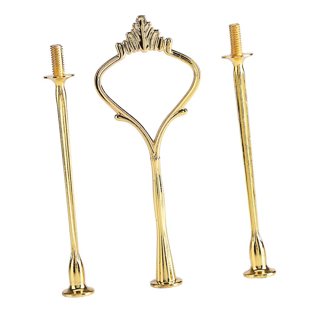 Multi tiers Cake Tray Stand Handle Fruit Plate Hardware Fitting Holder 3 tiers Crown Silver