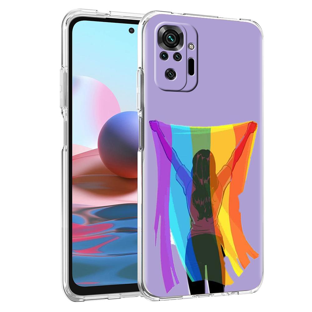 Gay Lesbian LGBT Rainbow Pride ART Phone Case Cover for Redmi Note 12 10 11 11T 7 8 8T 9 K40 Gaming 9A 9C Pro Transparent Shell