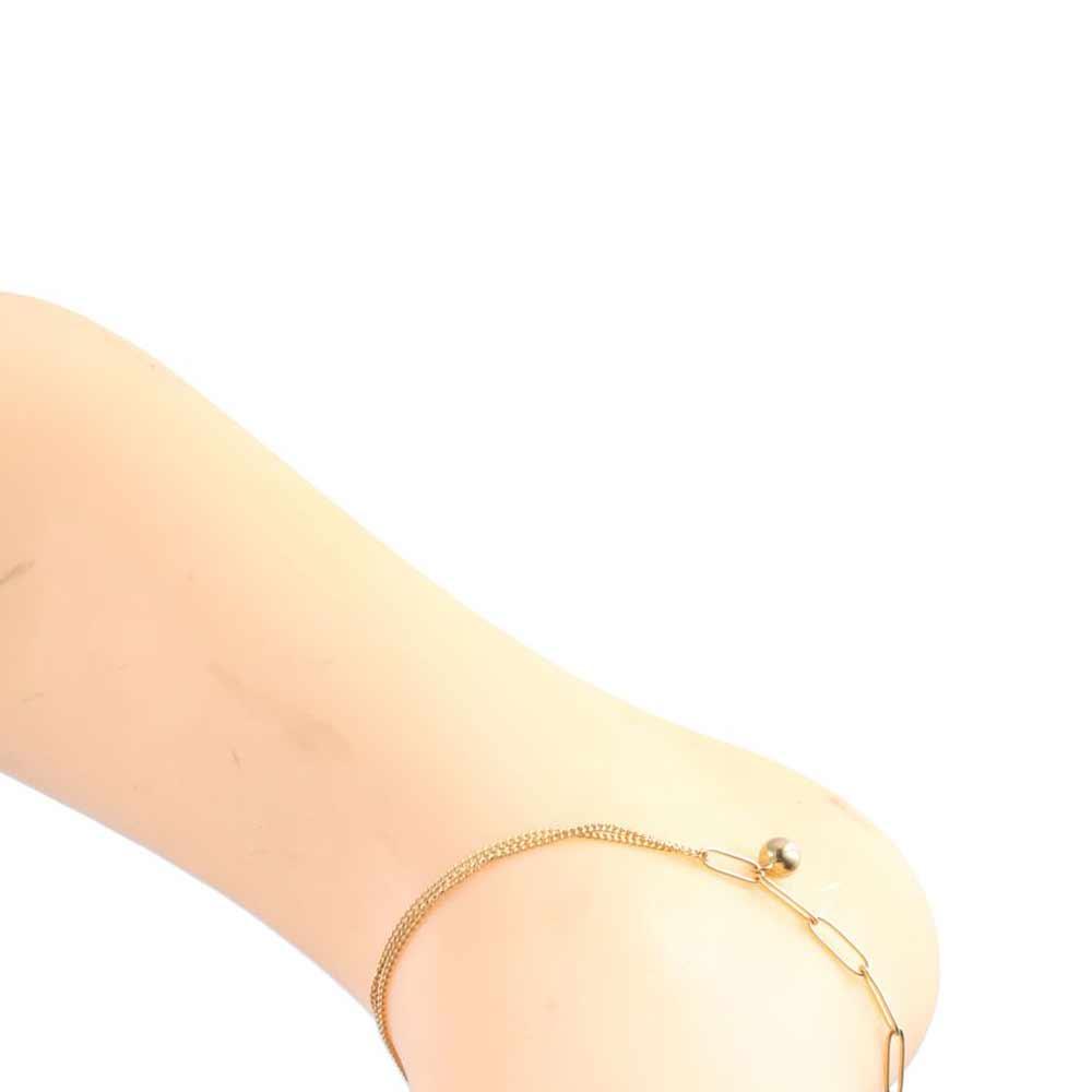 Двухслойный модный браслет на щиколотку из титановой стали с бусинами, классика лета