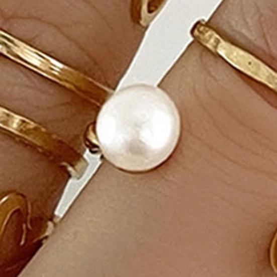 22 шт./компл. женское кольцо с полым набором из искусственного жемчуга в форме сердца-бабочки полированное