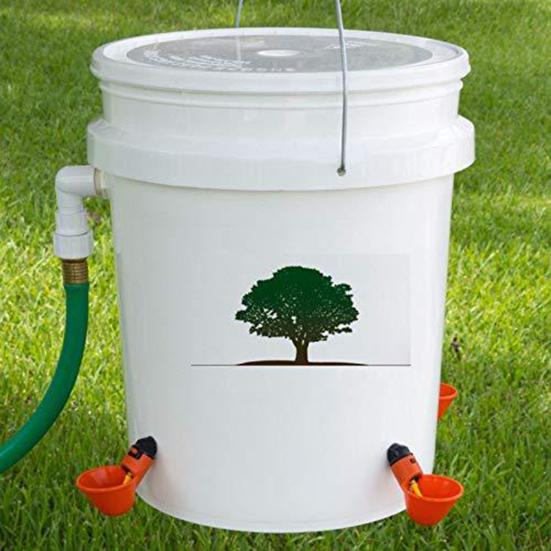 10Pcs Water Bowl High Capacity No-Spill Plastic Automatic Animal Drinking Feeder for Chicken