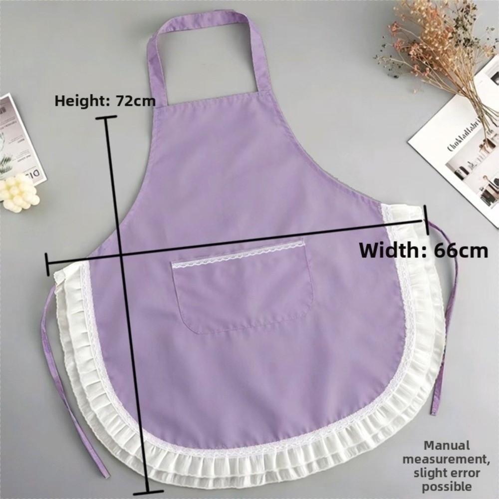 Lace Cooking Apron Splash-proof Fabric Work Clothes New Household Apron For Kitchen