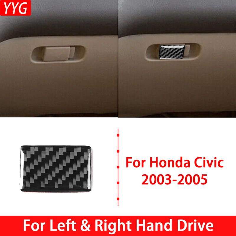 Для Honda Civic 2003-2005 Автомобильные аксессуары для салона Панель ручки для пассажира из углеродного волокна Накладка Наклейка Модификация