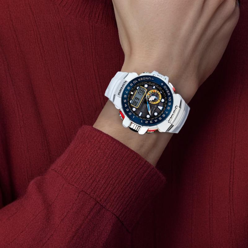 Casio G-SHOCK Серия Marine Интеллектуальный прилив Луна Светодиодная подсветка Шесть станций Радио Солар Кварцевый механизм Ремешок из смолы Японские и корейские часы GWN-1000E-8A