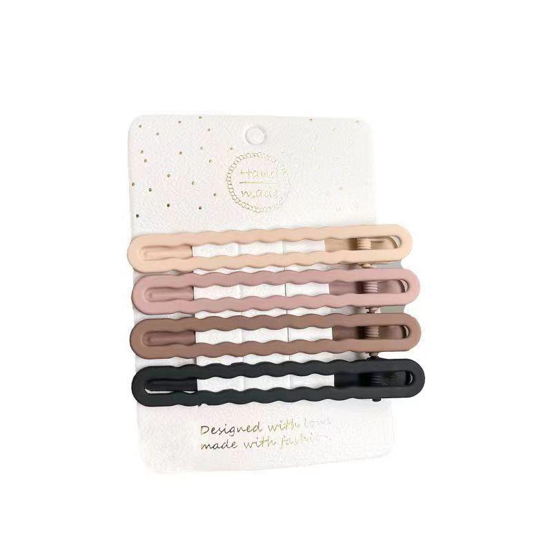 Большая заколка-уточка для молочного кофе для челки и боковых волос – Модный аксессуар для волос