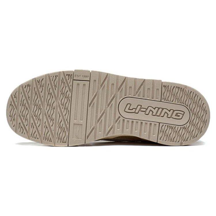 Li Ning 001 BTC Prm Синтетическая кожа Нескользящие Износостойкие Низкие Скейтбордические Кроссовки Женские Матовые Экрю AGCT068-1