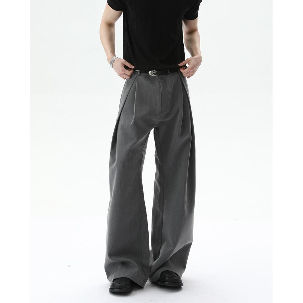 Ретро 3D Плиссированные Брюки А-силуэта - Мужские Повседневные Брюки Свободного Кроя в Американском Стиле