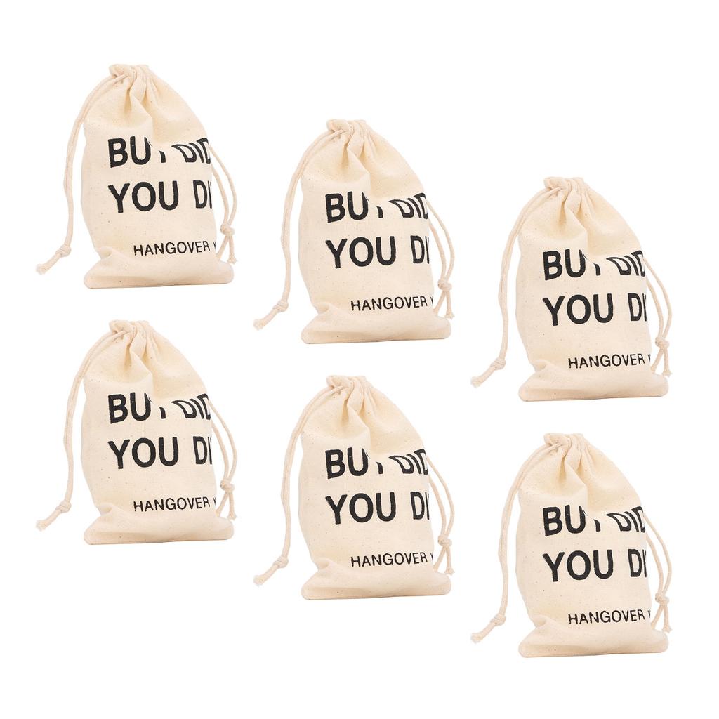 6pcs Bachelor Party Gift Bags with Drawstring Linen Party Favors Bachelor Bridal Shower Pouches for