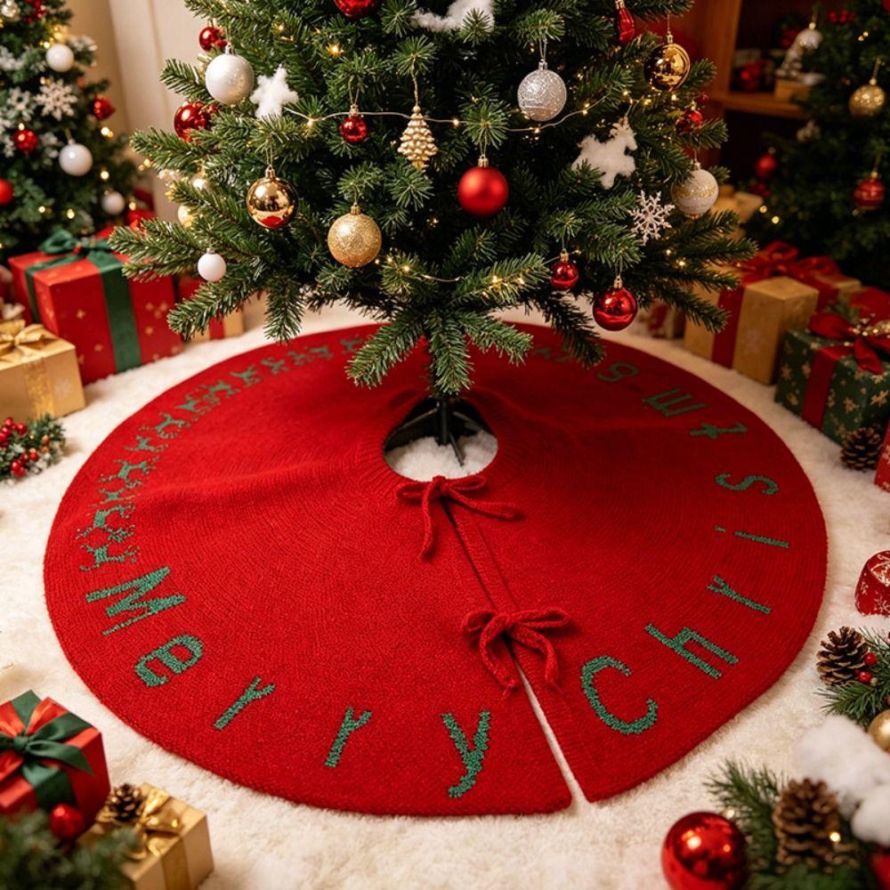 Thick Material Xmas Tree Mat Plush Fabric Holiday Tree Decor Christmas Tree Skirt Home