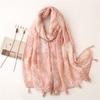 Fashion Luxury Women Dot Viscose Scarf Ventilate Designer Shawl Cotton Linen Tassel Pashmina Muslim Hijab Wrap Floral