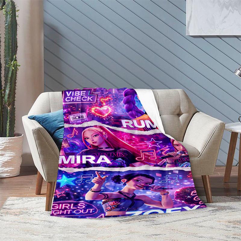 Kpop Demon Hunters Blanket Suitable All Seasons Soft Comfortable Sofa Office Home Blanket Holiday Birthday Gift Blanket Sofa Blanket Suitable For All 