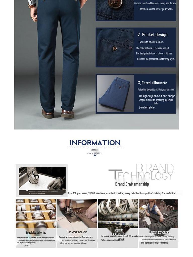 Мужские осенне-зимние повседневные серые стрейчевые хлопковые брюки, прямого кроя, свободного покроя, средней посадки, однотонные, прочные, цвета милитари J856A.