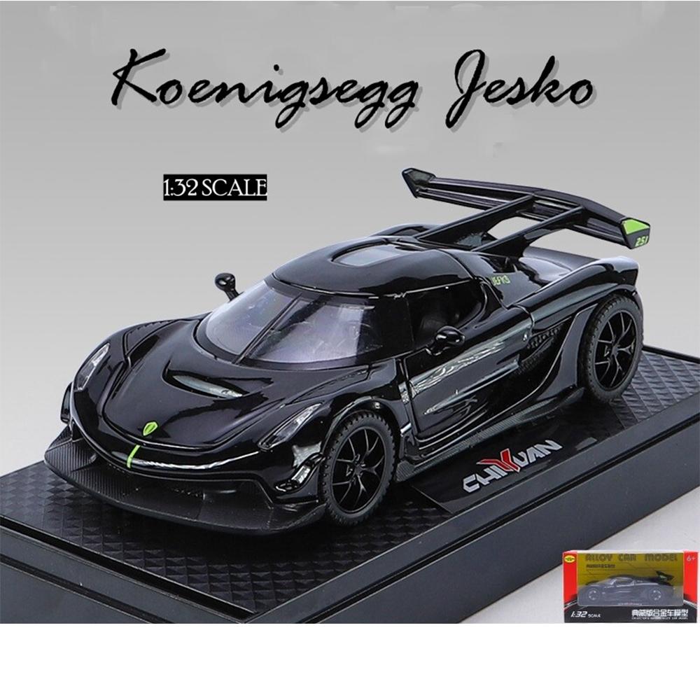 Масштаб 1/32 Koenigsegg Jesko, модель автомобиля из цинкового сплава, со светом, звуком и откидным литьем под давлением, игрушки, коллекции подарков, украшения для мальчиков
