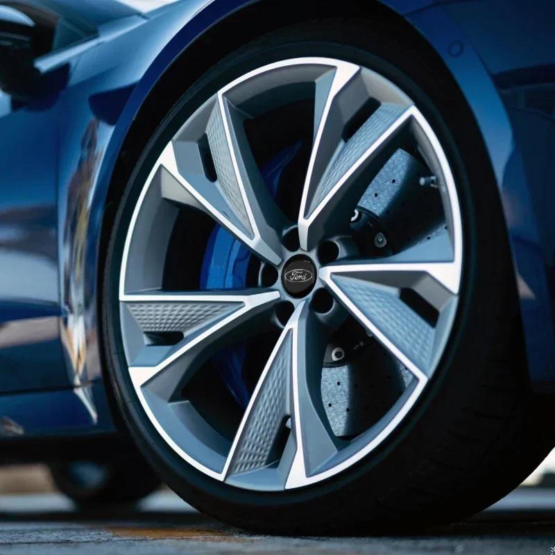 Новая автомобильная наклейка 2026 года для Ford 4 шт. Наклейка на центральную заглушку ступицы колеса автомобиля Логотип Наклейка на колесо для Ford Kuga Focus Fiesta Ecosport Mondeo