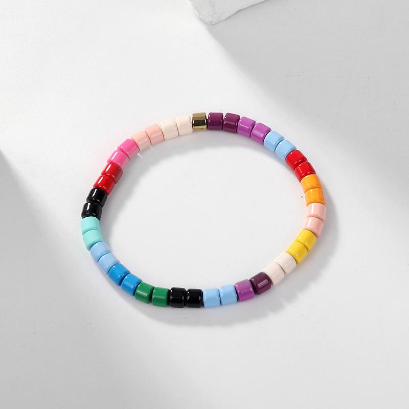 Bohemian Enamel Rainbow Beaded Candy Bracelet
