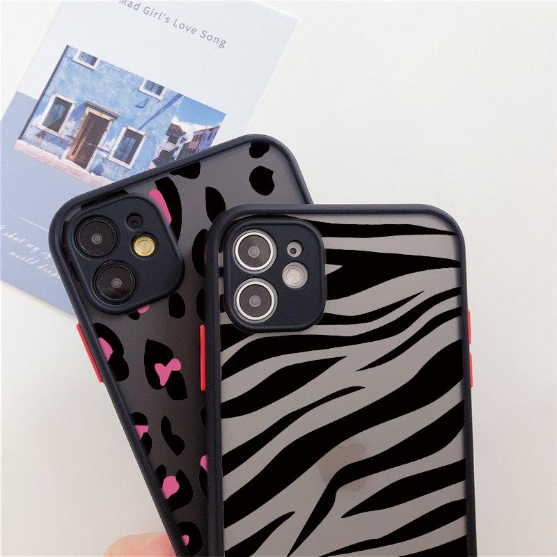 Модный чехол с леопардовым узором для iPhone 12 11 Pro Max XS Max XR X 13 12 Mini 7 8 Plus SE2020, матовый бампер, противоударный прозрачный чехол