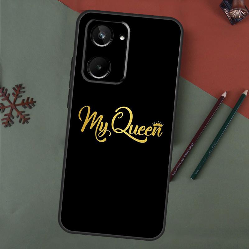 King Queen Couple Lovers Case For Realme C61 C53 C55 C33 C63 C51 C65 C67 C71 C75 11 12 13 14 15 Pro Plus GT6 GT7 Pro