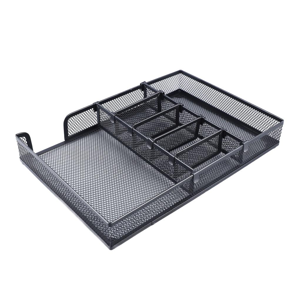 Desk Organizer Tray DIY Stable Prevent Slip Metal Mesh Desktop Storage Tray for Home School Office Supplies