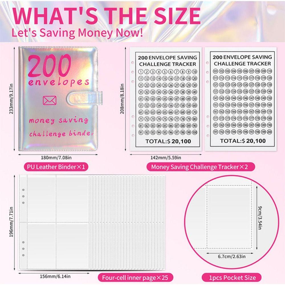 Money Saving Envelope Challenge Binder Habit Cultivation A5 Budget Binders Set  Event Notepad