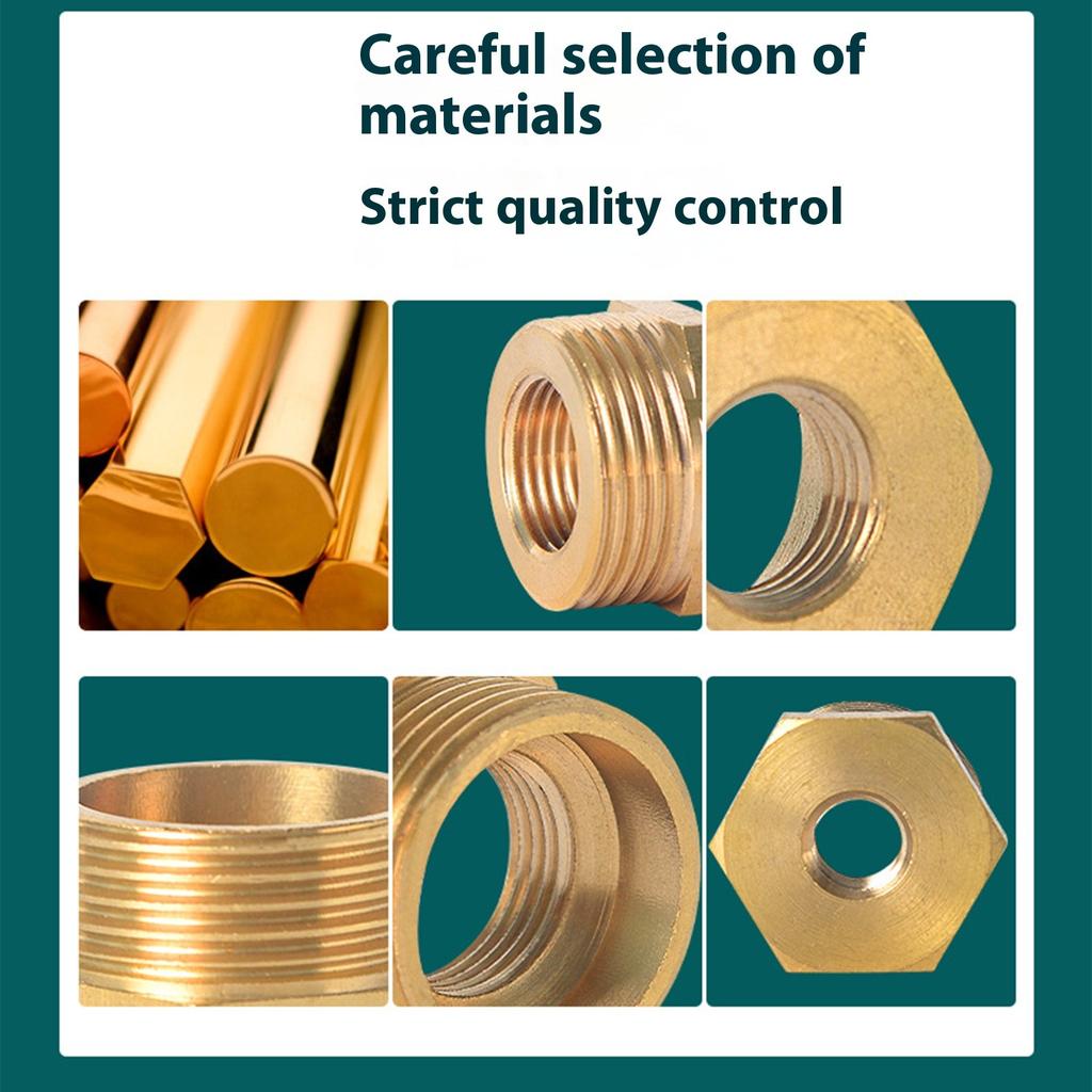 Латунный пневматический редукционный фитинг высокого давления, шестигранный переходник с гнездовым соединением разных размеров для промышленных пневмосистем