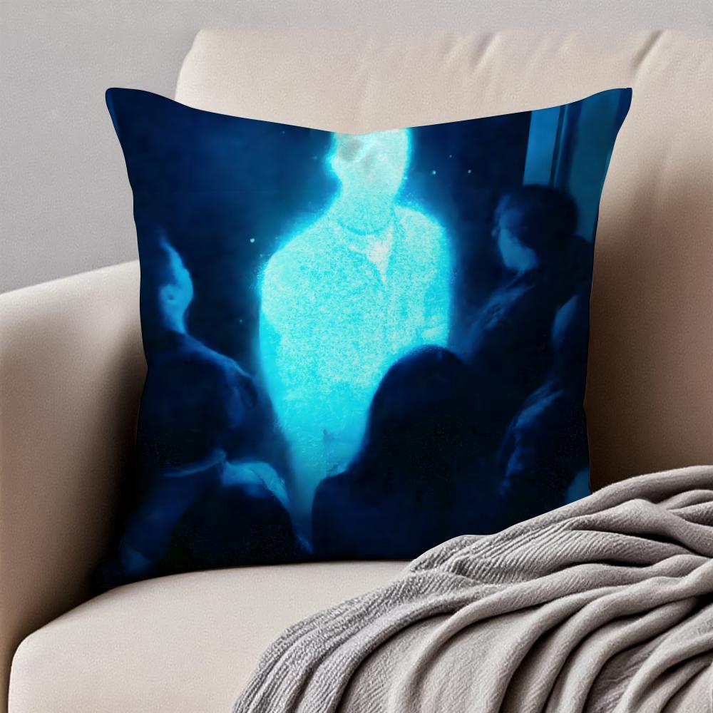 BBlues Hour Art Cushion Cover Pillowcase Antidustmite Invisible Zipper Short Plush Sofa Cushion