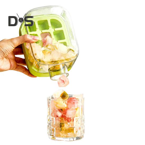 Лоток для льда с крышкой, эффективная форма для приготовления льда для морозильника, легкое извлечение, бесконтактная заливка кубиков льда для напитков, кофе, коктейлей