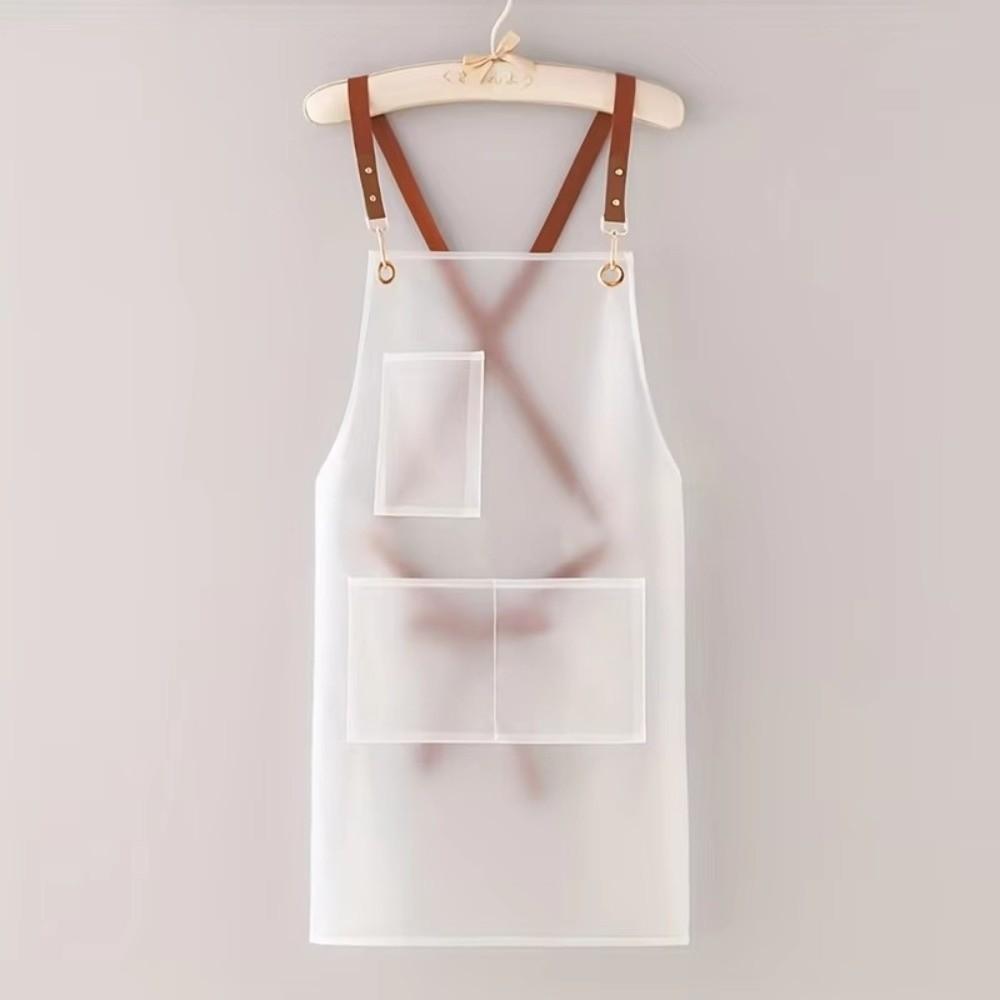 Transparent TPU Apron Waterproof Cooking Apron Fashion Work Clothes Household Kitchen
