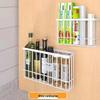 Punch-Free Wall-Mounted Kitchen Storage Rack: Multi-Functional Plastic Wrap Holder & Refrigerator Shelf
