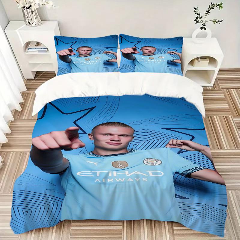 Man City Player Pose Print 3Pcs Bedding Setduvet Cover With 2 Bedropillowcase Home Birthday Gift
