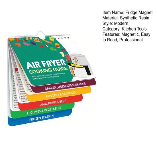 Руководство по приготовлению пищи Магнит на холодильник Фритюрница Скороварка Руководство по приготовлению кето-блюд Буклет Магнит на холодильник Шпаргалка по времени приготовления Таблица перевода