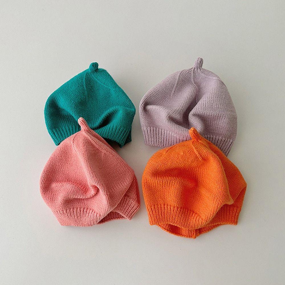 Warm Kids Berets Knitted Painter Hat Korean Children Newsboy Cap Boys Girls