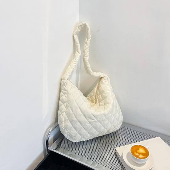 Сумка через плечо Cloud Lattice на молнии, однотонная, стеганая, повседневная сумка-тоут для улицы, путешествий, офиса, вечеринки