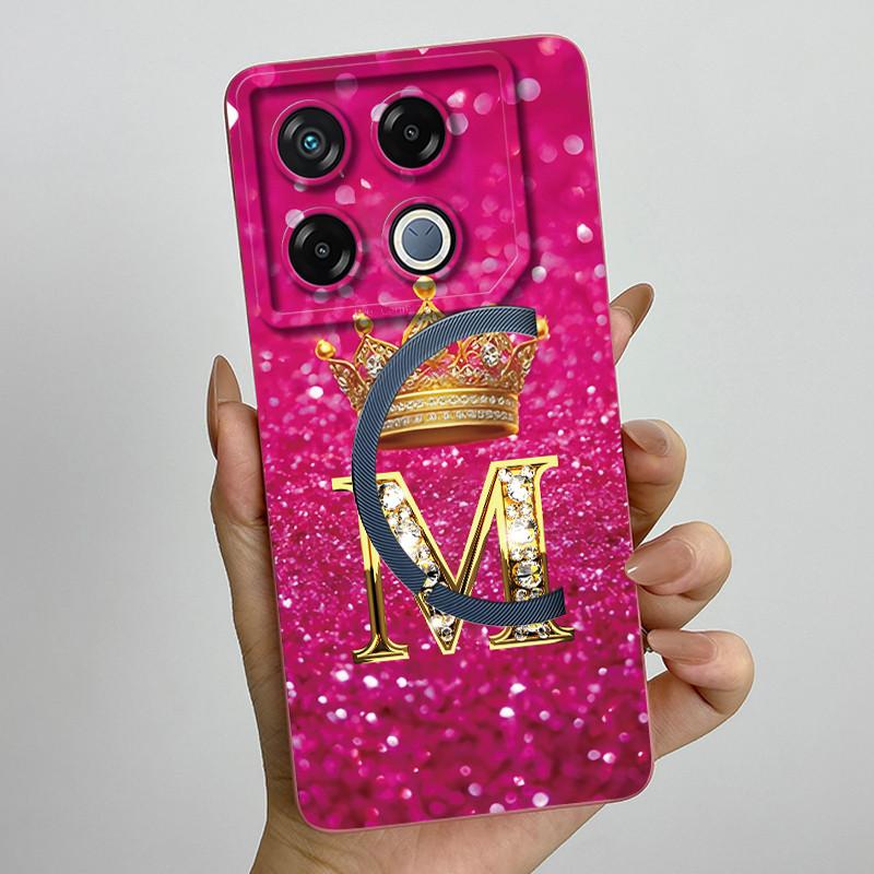 Для Infinix GT 20 Pro Чехол Роскошная Корона Буква Мягкий Силикон Задняя Крышка Для Infinix GT20 Pro GT20Pro Чехол Infinix X6871 Чехлы