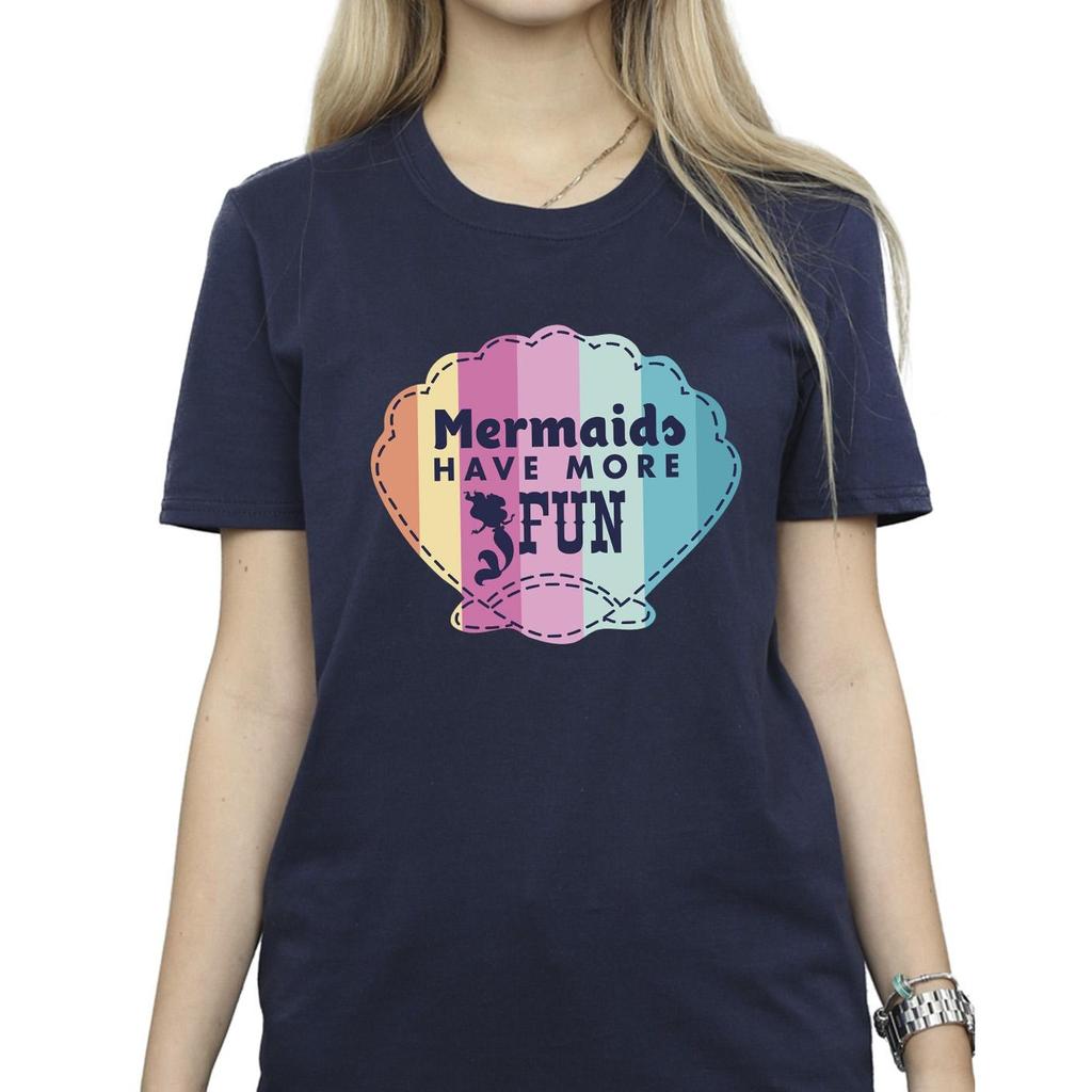 Disney Womens/Ladies The Little Mermaid Fun Cotton Boyfriend T-Shirt