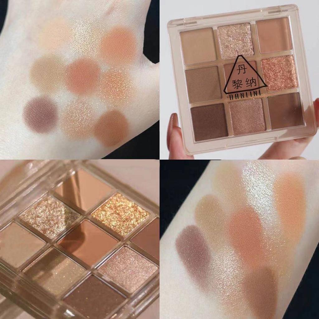 9 цветных теней для век, блестящая пудра, матовая косметичка Earth Color, долговечная водонепроницаемая и устойчивая к поту студенческая косметика, косметические товары