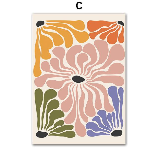 Роза неправильной цветовой гаммы, геометрические фигуры, настенные художественные постеры, принты, скандинавская картина на холсте, абстрактные картины, декор для гостиной