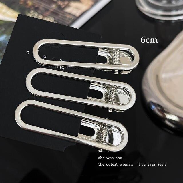 3 шт./компл., новая модная металлическая заколка для волос серебряного цвета BB, изысканная заколка нестандартной формы, заколка для волос, аксессуары для волос для девочек, головные уборы