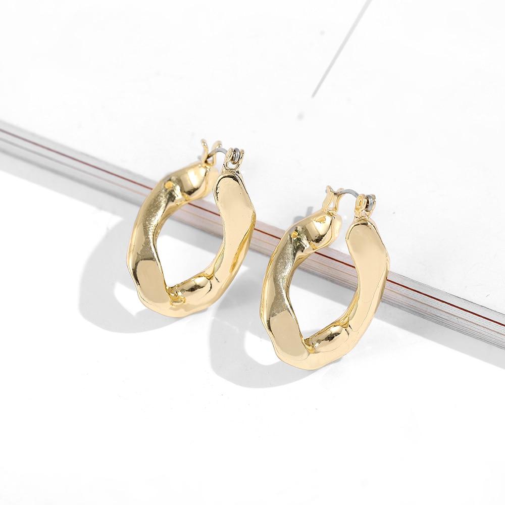 Простые геометрические серьги-капли для женщин, элегантные, золотистого цвета, металлические, висячие серьги, украшения для вечеринок