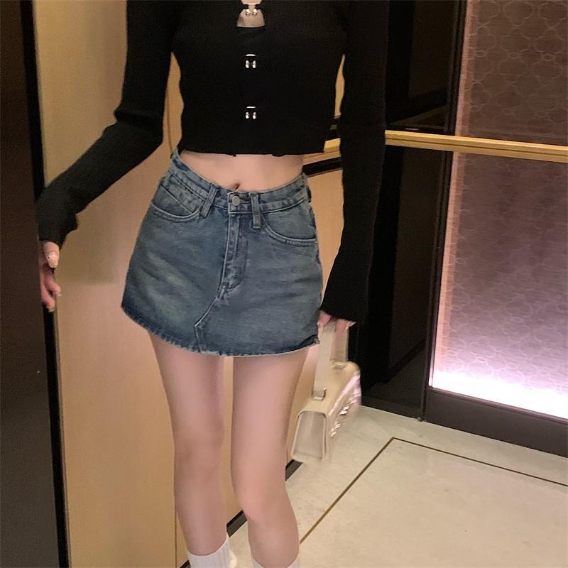 Vintage Style Cotton A Line Mini Skirt With Pockets For Summer Casual Wear