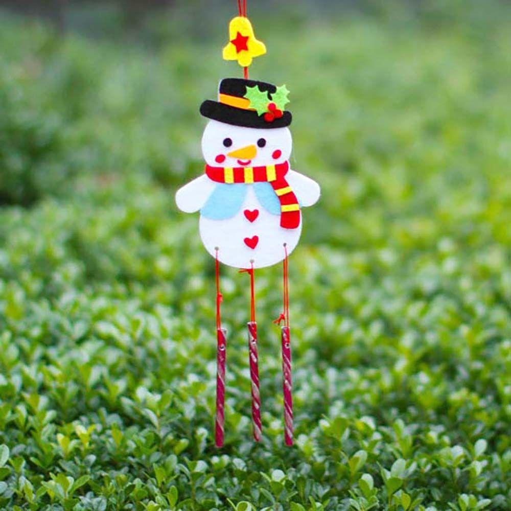 Stickers DIY Ornaments For Kids Children Christmas Toys Wind Chimes Windbell Christmas Decoration