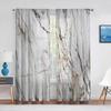 Marble Gold Grey for Kitchen Living Room Bedroom Decor Abstract Modern Luxury Geometric Chiffon Tulle Curtains Window Treatment