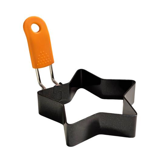 Egg Ring Heart Circle Flower Star Shapes Non-Stick Foldable Handle Egg Mold for Frying Eggs English Muffins Breakfast Sandwich Burger Maker Kitchen