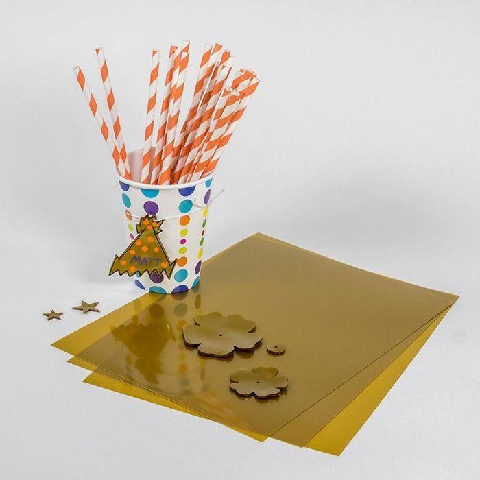 Безумный пластик - 7 золотистых металлизированных листов