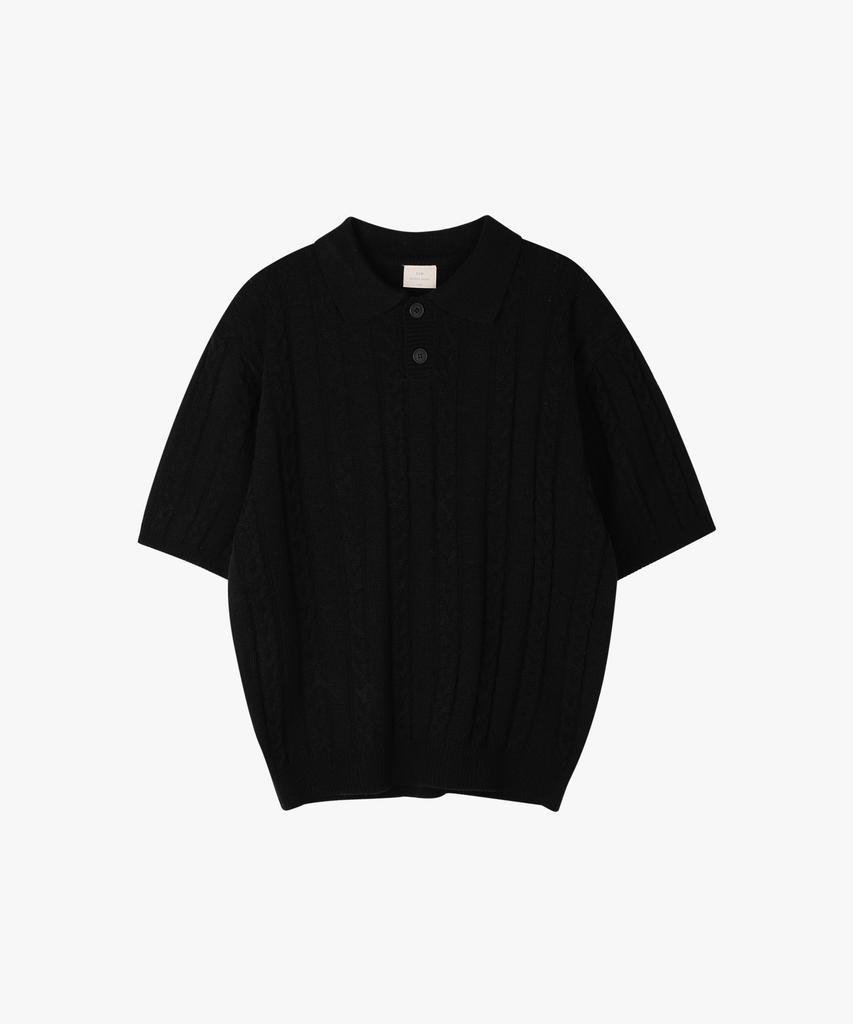 ESN Soft Cable Collar Knit Black